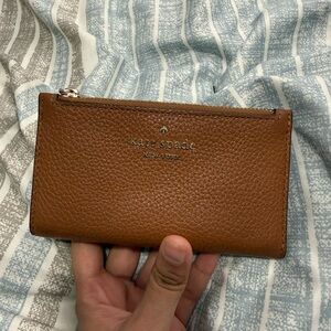 Kate Spade Tan Leather Zip Wallet